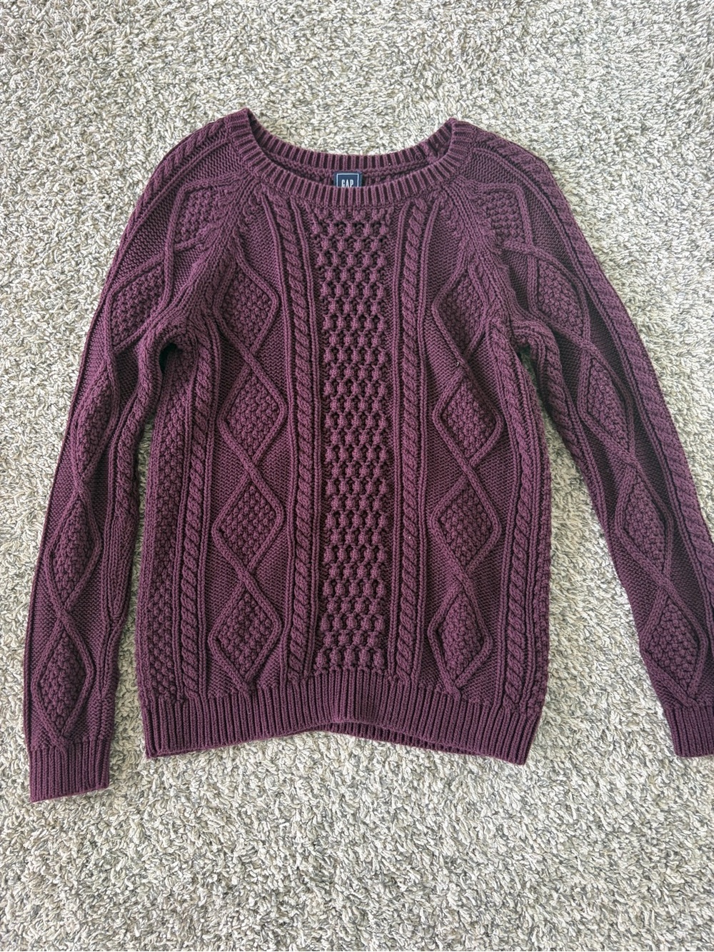GAP Women's Cable Crew Sweater - Plum